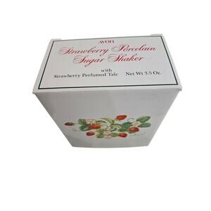 VINTAGE Avon Strawberry Porcelain Sugar Shaker and Talc